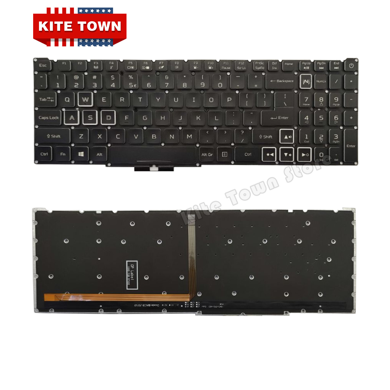 US RGB Backlit Keyboard for Acer Predator Helios 300 PH315-53 PH317-54