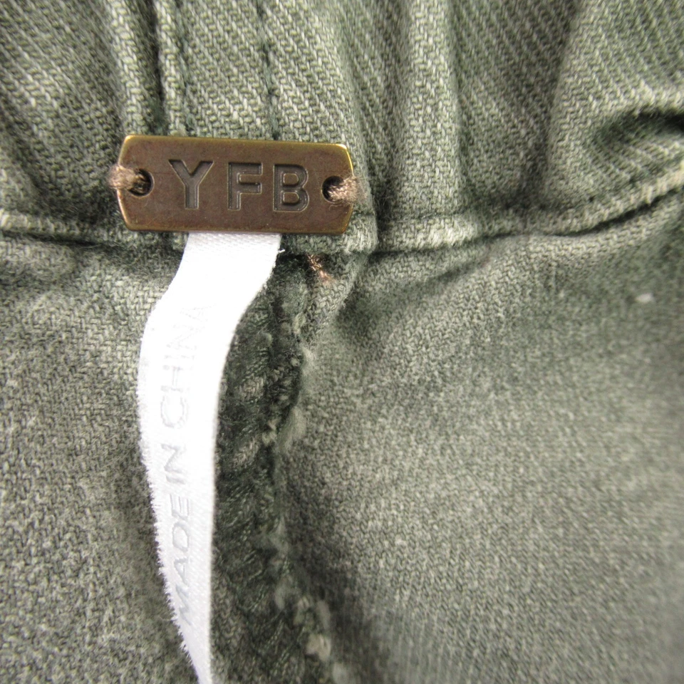 Free People Jeans Womens Medium Pockets Green Elastic Waist - Image 3 of 4