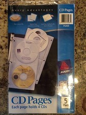 Avery CD/DVD Binder Storage Sheets, 5 sheets, 2 pocket style