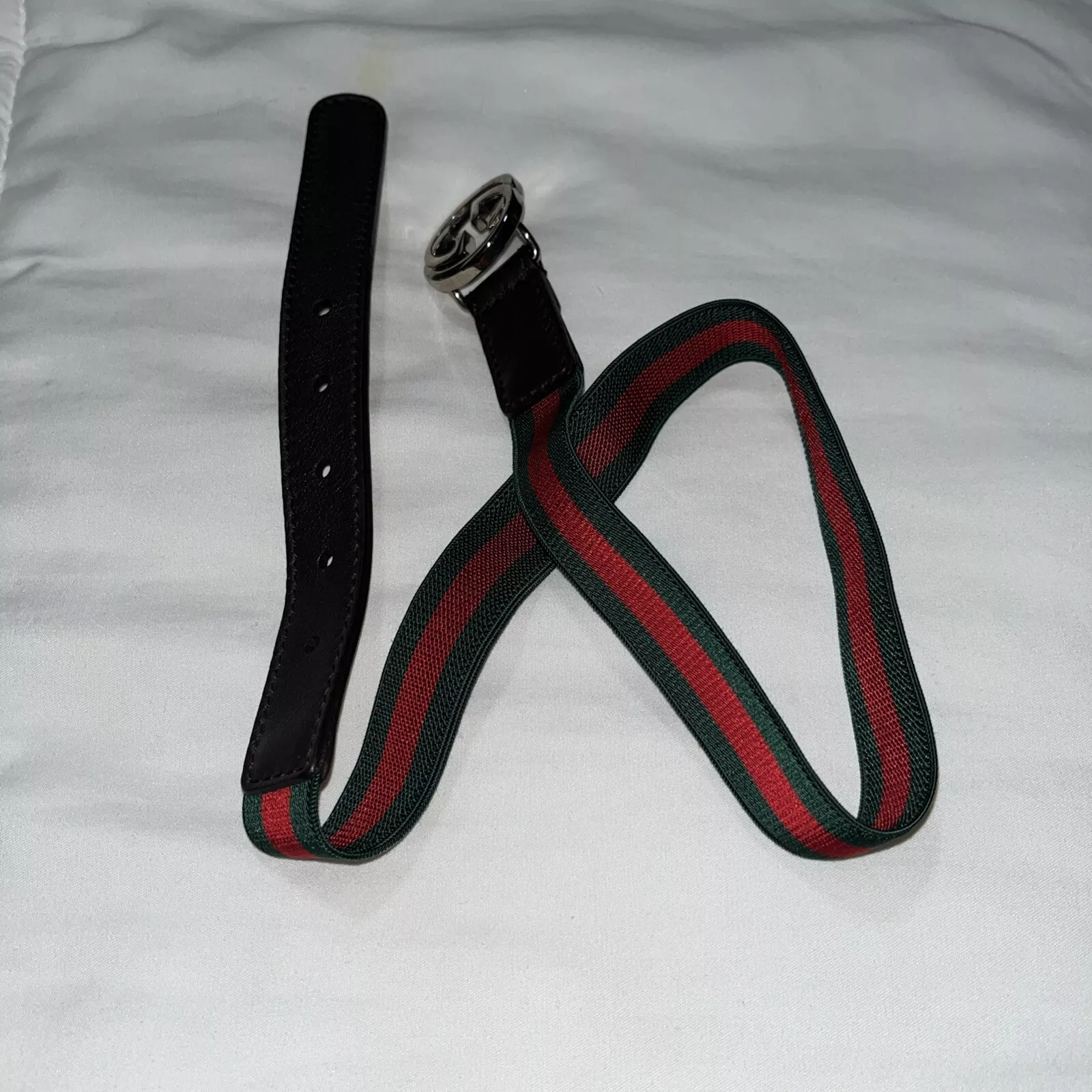 Ceinture Gucci garçon vert/rouge M