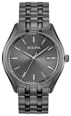 Bulova Men's Classic Calendar Quartz Gray Stainless Steel Watch 41 MM 98B288