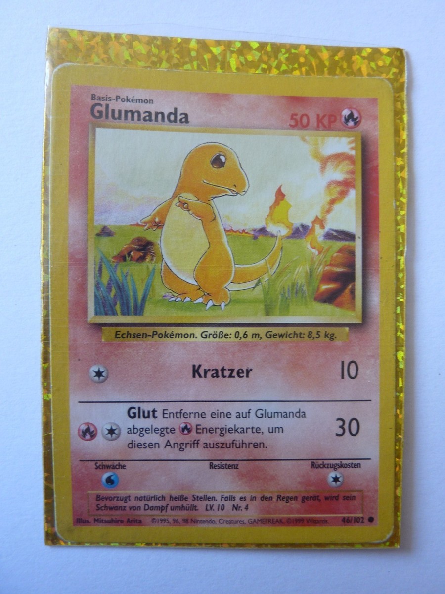 1995 Charmander (Glumanda) Original Pokemon Card Base Set 46/102 selten |  eBay
