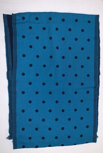 DUCHAMP LONDON BLACK TEAL POLKA DOT WINTER SCARF NWOT - Afbeelding 1 van 4