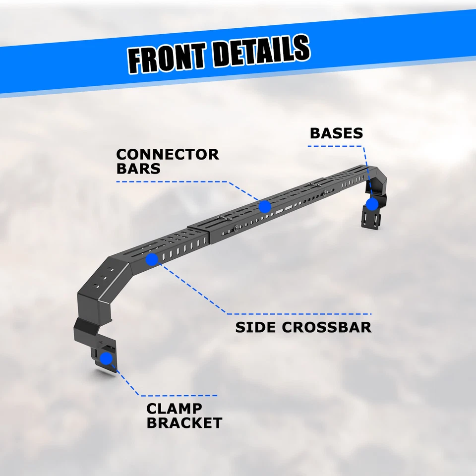 Portaequipajes de plataforma ajustable barra transversal portacargas para Ford Ranger 1993-2011/2019-2025 Foto 2 de 4