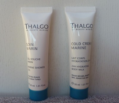 Thalgo Marine Shower Gel + 24H Hydrating Body Milk, 30ml+30ml, Brand New! 