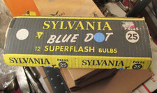 Vintage photography flash bulbs press 25 Sylvania Blue Dot Superflash sleeve 12