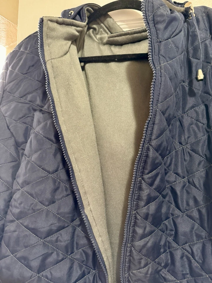  Chaqueta acolchada reversible azul marino 30/32 abrigo azul marino plus Foto 3 de 4