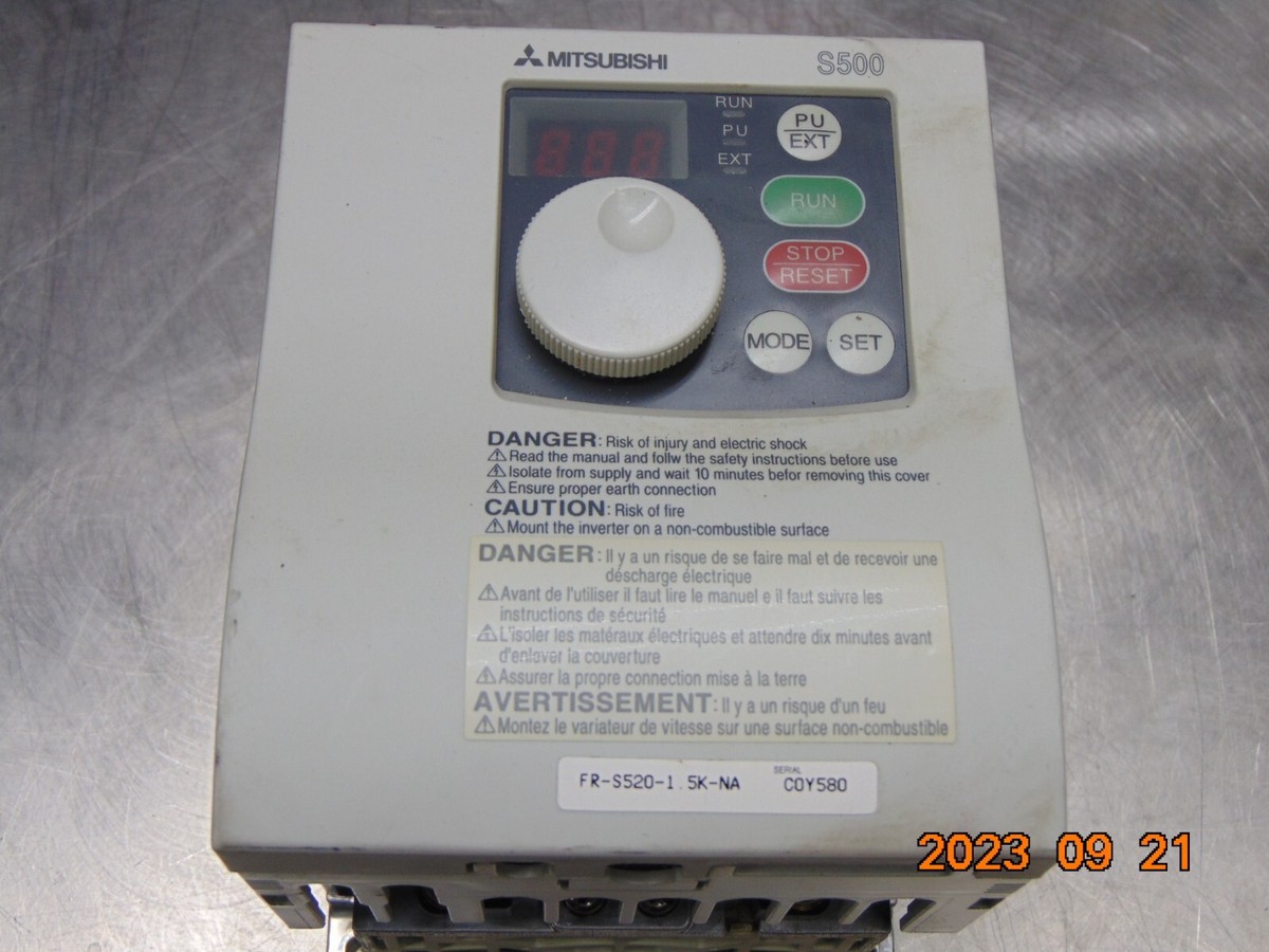 MITSUBISHI, FR-S520-1.5K-NA, INVERTER, VFD DRIVE, 200-240V MAX 