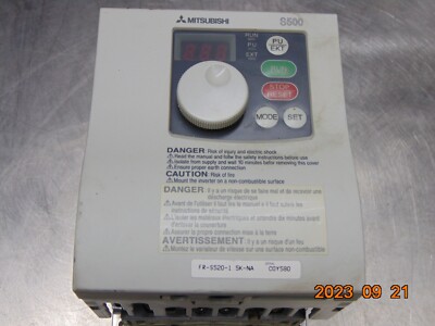 MITSUBISHI, FR-S520-1.5K-NA, INVERTER,  VFD DRIVE, 200-240V MAX, 2HP, 3PH