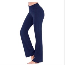 Women High Waist Yoga Pants Flare Wide Leg legging Workout Trouser Brand New S