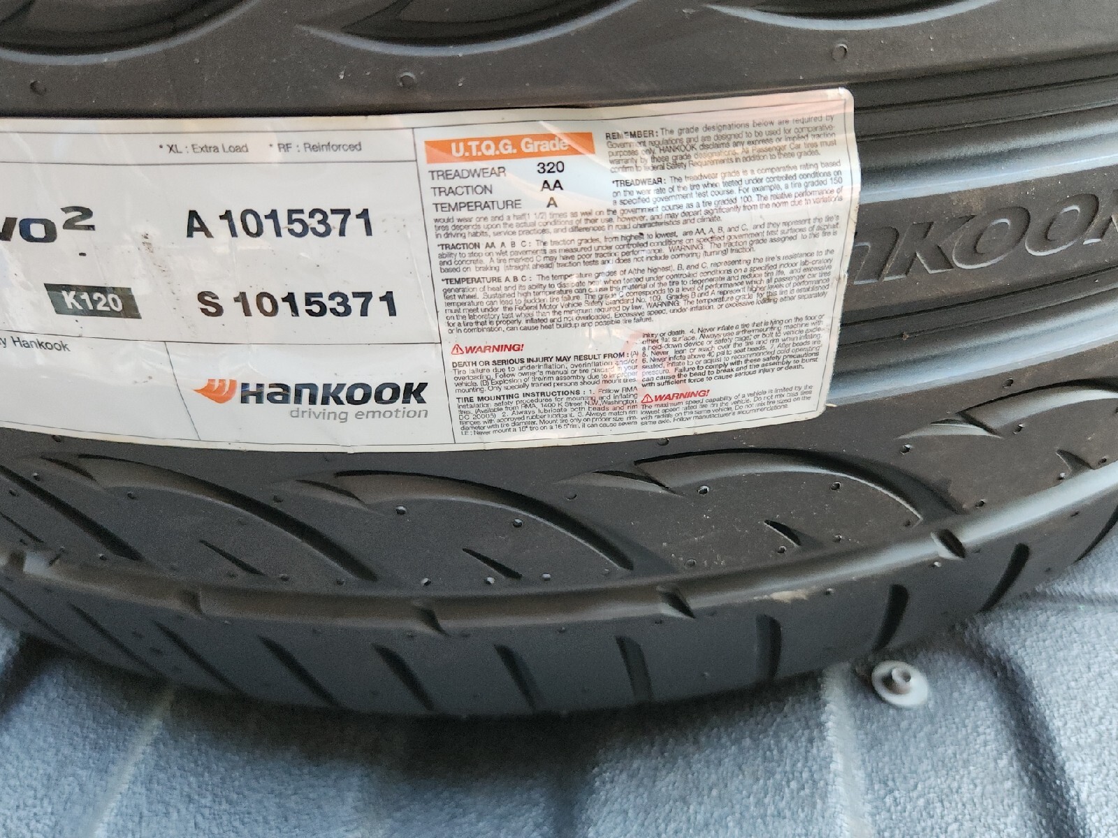 Hankook Ventus V12 evo2 (K120) 275/30ZR20 Tire for sale online | eBay