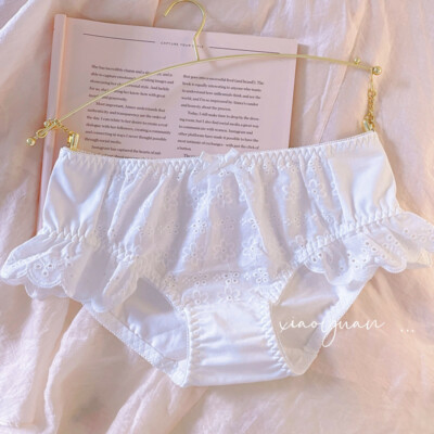Japanese Mori Girls Bow Panties Lolita Briefs ruffled Underwear Cute Underpants 