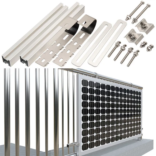 (0% MwSt) revolt Balkongeländer- und Zaun-Halterung für Solarmodule bis 150 kg