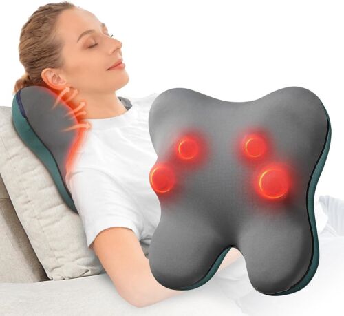 BOB AND BRAD Shiatsu Neck & Back Massager with Heat Deep Kneading Massage Pillow - Picture 1 of 9