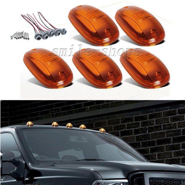 5pcs Amber Cab Roof Marker Running Light Covers For 0316 Dodge Ram