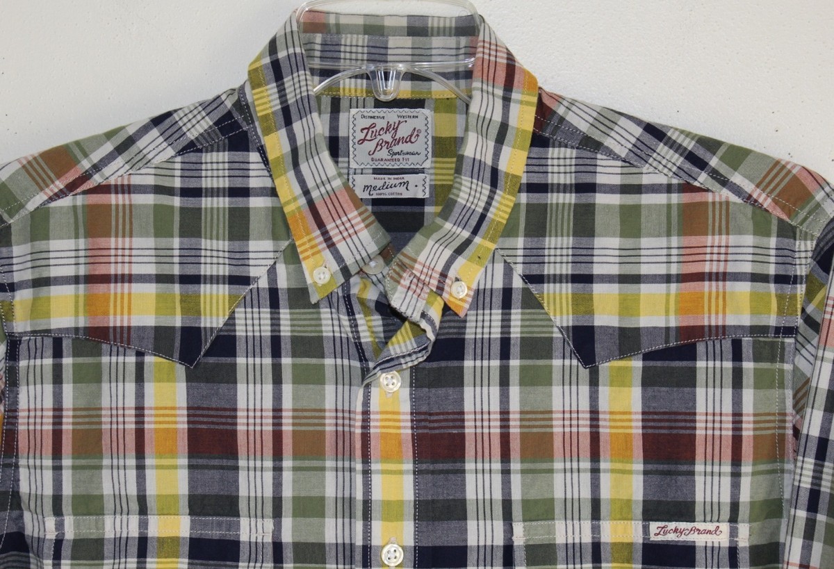 Chemise Manches Longues Lucky Brand Taille M - Rayée, Style Western, Neuf étiqueté