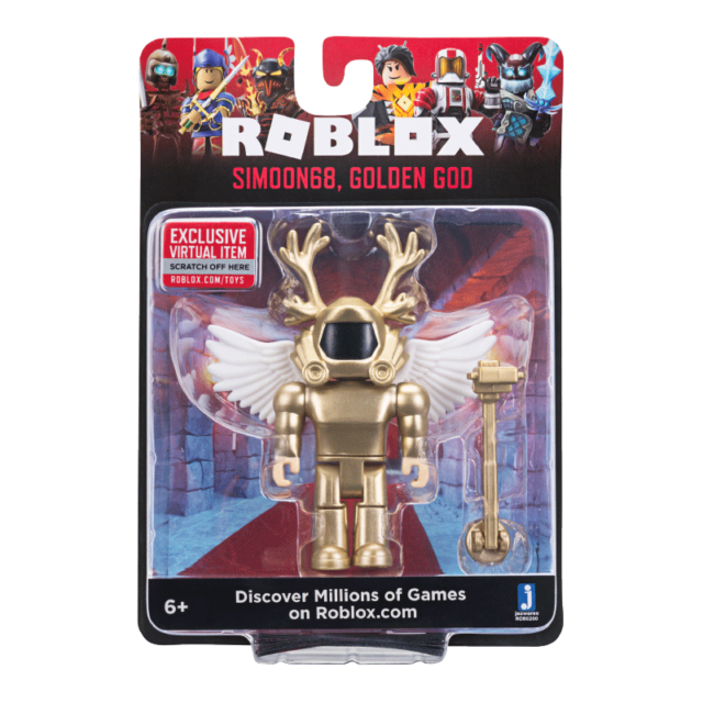 Roblox Simoon68 Golden God Action Figure Virtual Code Jazwares For Sale Online Ebay - 6 pack roblox id