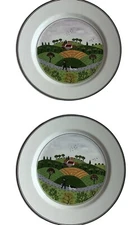 Set Of 2 Villeroy & Boch Salad Dessert Plate 8” Naïf Laplau #6 Hunter And Dog