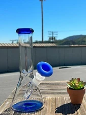 9" Premium Glass Water Pipe Bong Bubbler Heavy Hookah Free Shipping