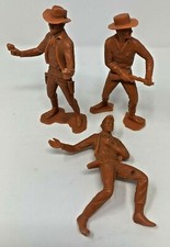 Vintage MARX TOYS - 6  Cowboy Lot - 3 Plastic Cowboys