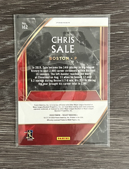 Chris Sale 2020 Panini Select Baseball - Premier Level #162
