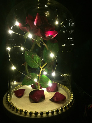 Große Die Schöne und das Biest inspirierte Glaslichtkuppel ''ENCHANTED ROSE''