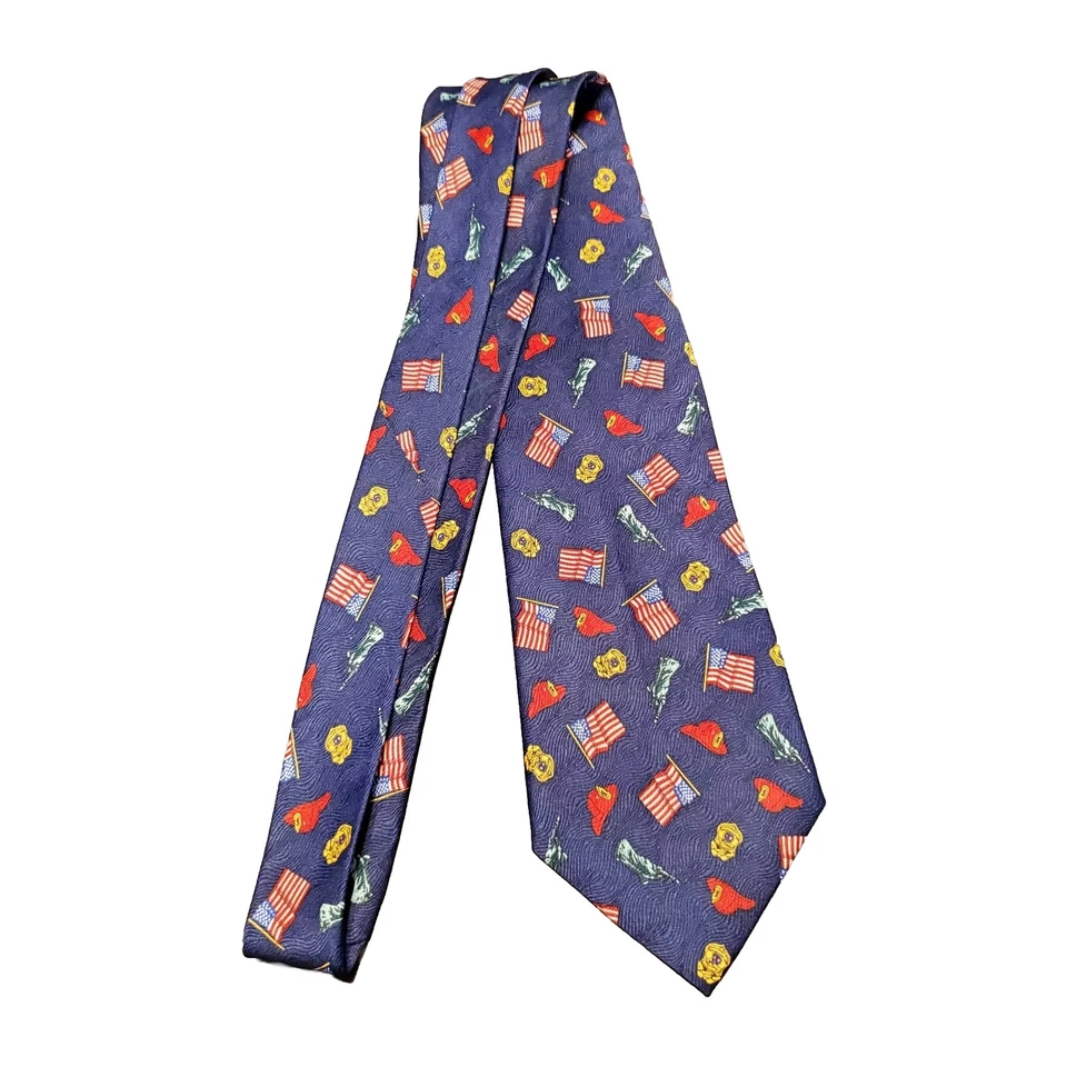 Corbata E. Graziano Nueva York Corbata Azul NYPD NYFD Estatua de la Libertad 55x4" Foto 2 de 4