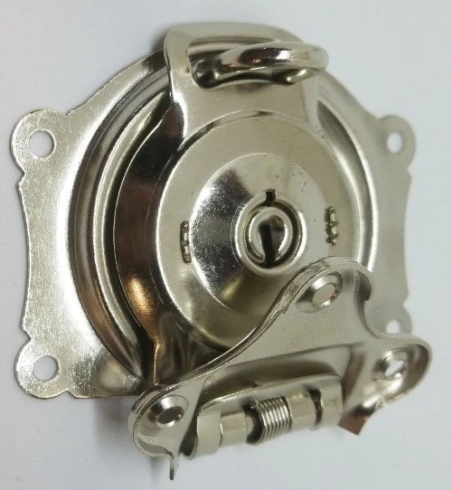 Llaves de bloqueo de maletero cromadas niqueladas cofre vapor antiguo antiguo vintage rústico  Foto 4 de 4