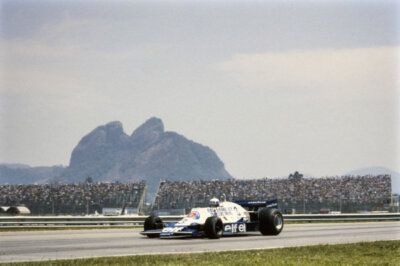 Didier Pironi of France in action, driving a Tyrrell 009 with a... News