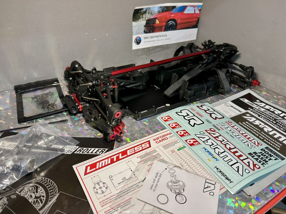 ARRMA V2 limitless roller chassis slider 6s 8s speed run w/ fr rear ...