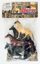 Toy Horses Different Species of Plastic Collectable Horses Horse World Bag of 6