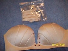 Women's Bra, Nude, 36B, Strapless w/extenders  straps, No Laces