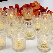 Candle Holders, Tea Light Holder Clear Glass Votive - 24 Pack