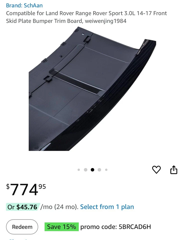 Отделочный чехол накладка на передний бампер для Range Rover Sport 14 15 16 17 - Изображение 4 из 4