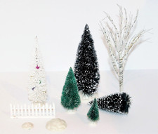 Christmas Village Display Accessories Sisal Trees Fence Stand Lemax Mixed Lot