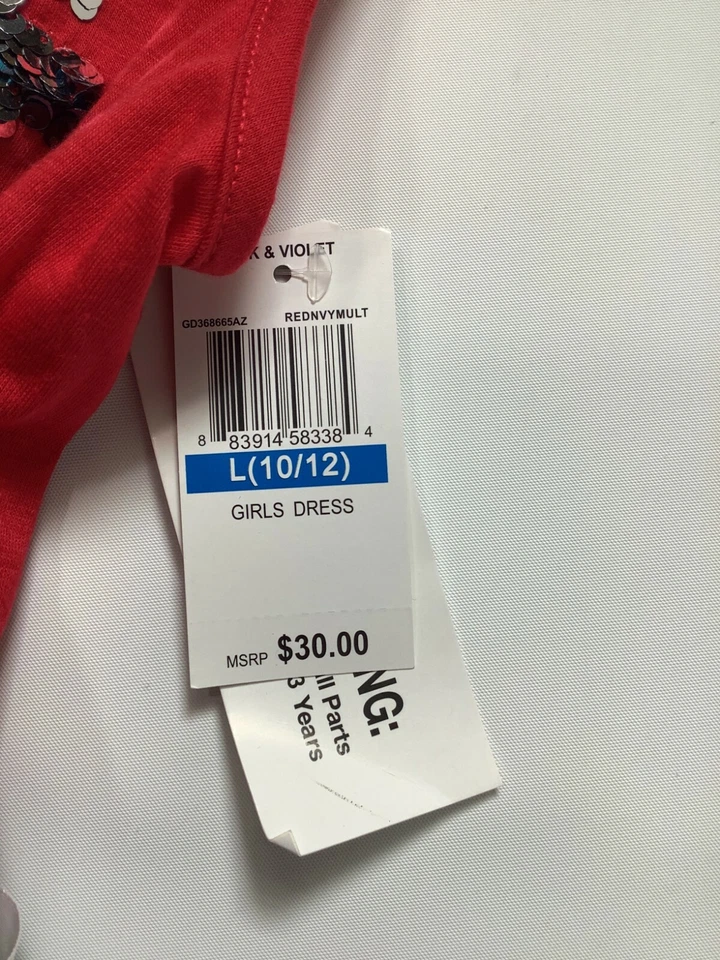 Vestido sin mangas Love rosa y violeta rojo para niñas grande (10/12) ¡NUEVO! Foto 4 de 4