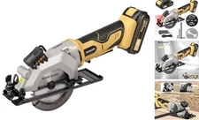 Mini Circular Saw, 3400 RPM 4-1/2 Inch Cordless Circular Saw with Laser Guide, 