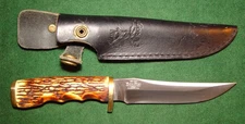 ELK RIDGE Faux Antler Hilt 9" Hunting Knife with Sheath
