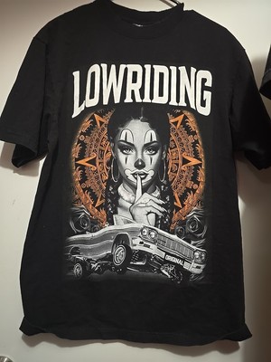 Lowrider Lowriding Chicano Aztec Girl Double Sided T Shirt Shaka Wear Size Large