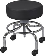 Drive Medical Round Stool with Wheels, Black