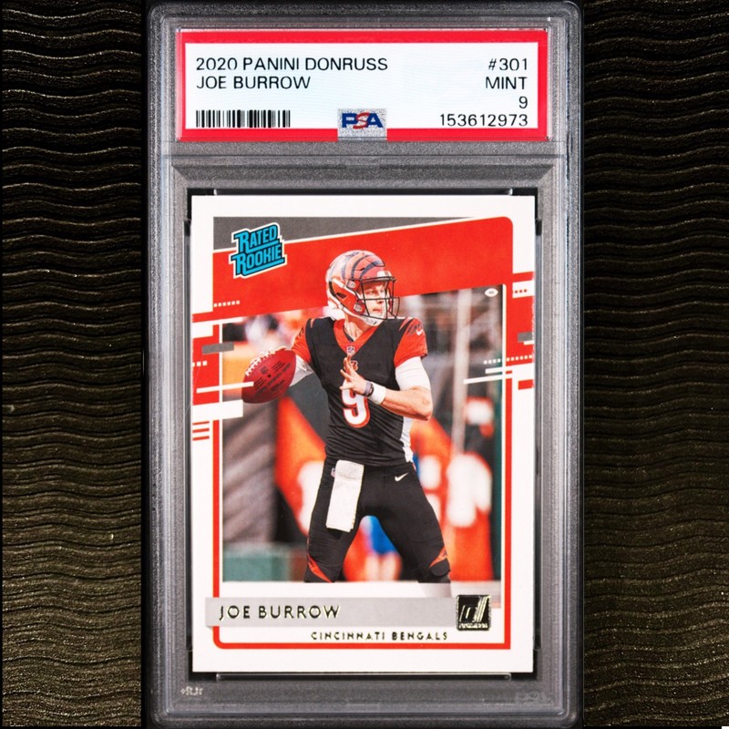 2020 Panini Donruss #301 JOE BURROW PSA 9 Mint Rated Rookie DEAD CENTERED