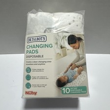 Nuby - Dr Talbots 10 Pk Neutral Gray Elephant Disposable Changing Pads