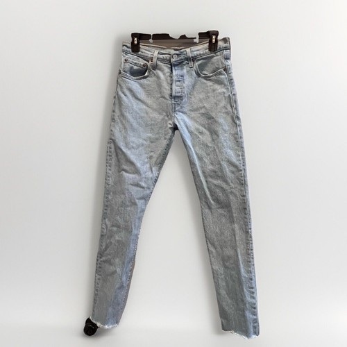 Levi’s 501 S Premium Jeans Womens 28 X 32 Light Wash Skinny Ankle Fray Raw