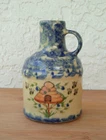 1998 Alpine Pottery Jug Vase Roseville Ohio Hand Painted Beehive Sponge USA Vtg