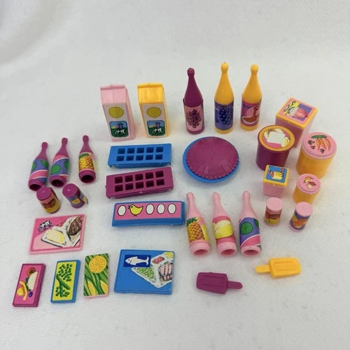 Vintage 80s 90s Barbie House Accessories Lot of 37 Cookware Food Kitchen Soda