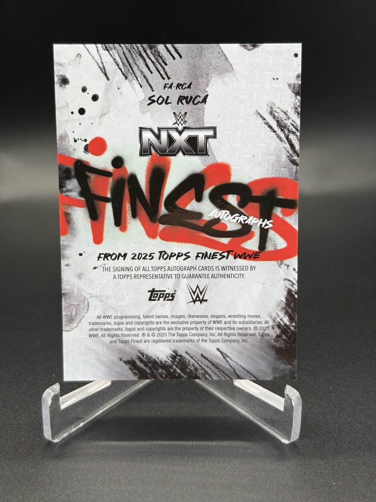 Sol Ruca Topps 2025 Topps Finest WWE Sol Ruca Blue Checkerboard On Card Auto 13/75 #FA ...