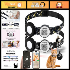 2PCS Glow in the Dark Breakaway Cat Collars with Bell  Pendant, Reflective GPS