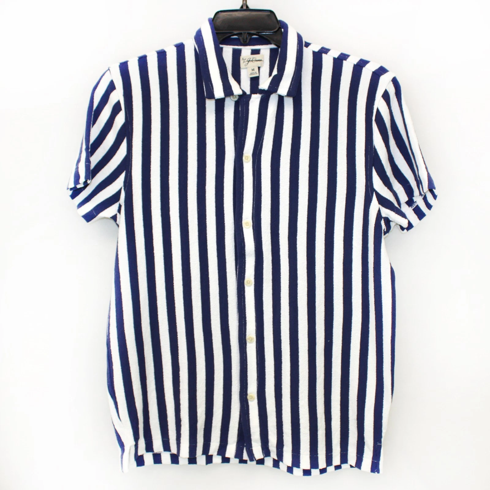 J Crew Men's Textured Camp Collar Knit Shirt In Blue Stripe Short Sleeve Large
Opens in a new window