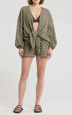 NWT Nordstrom Rack Textured Flowy Cover-Up Beach Set - XS
