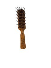 Vintage Goody Vented Detangling Hair Brush Faux Wood Brown 6" Ball Tipped